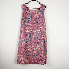 Talbots Women's Bonaire Paisley Textured Sheath Dress Size 16 Multicolor Tieback