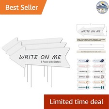 Blank Arrow Yard Signs White 3 Pack 17 x 6 in with Stakes Wedding Directional