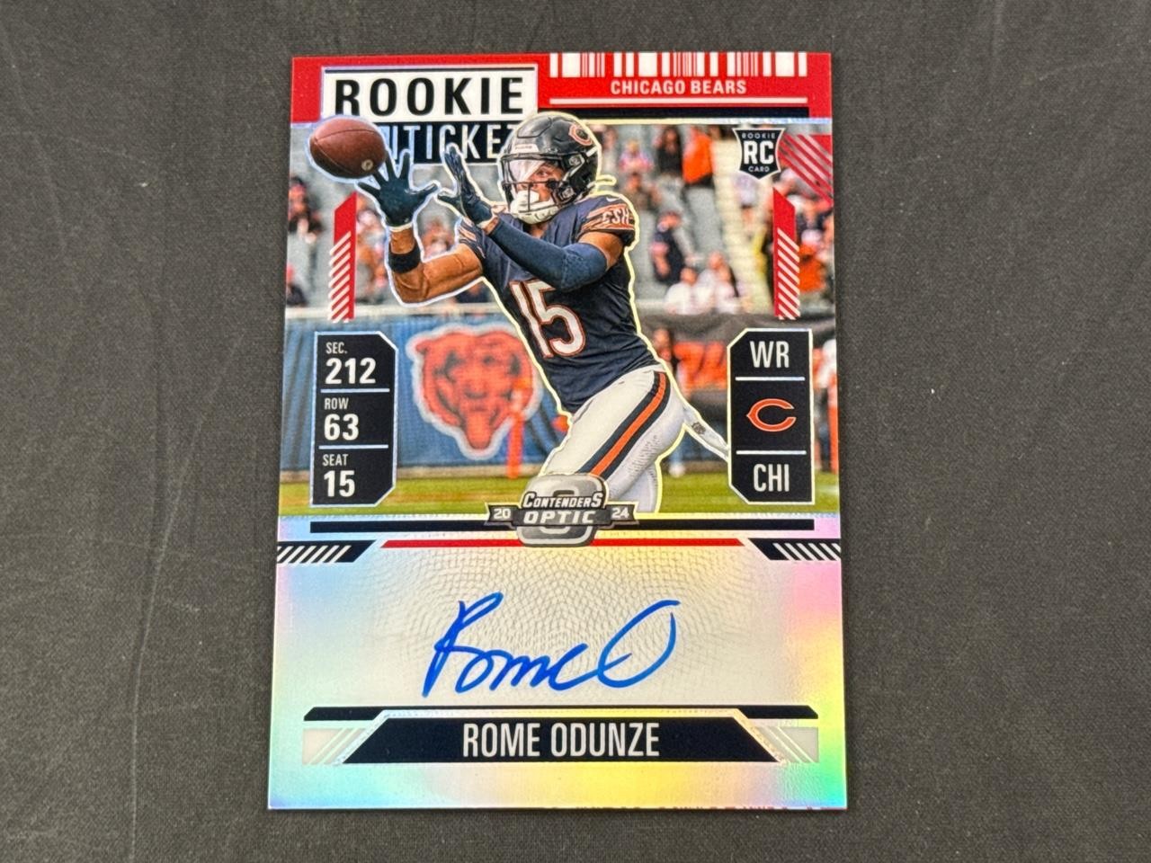 2024 PANINI CONTENDERS OPTIC ROME ODUNZE ROOKIE TICKET RED PRIZMS AUTO 121/175
