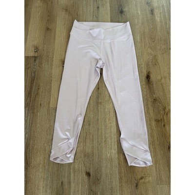 Nike Dri-FIT Yoga Leggings Women XL Pink Crossover Waist Tulip Hem Balletcore