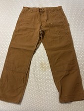 Rare Vintage Carhartt Dungaree Fit Work Pants Tan/Brown 42x32 BRN B01