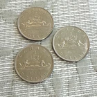 LOT OF THREE 1968 Canadian Voyageur One Dollar Coins Queen Elizabeth II