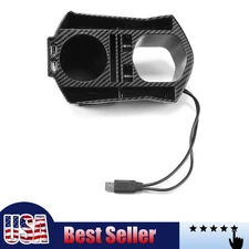 For Honda Civic 2016-2020 Carbon Fiber Interior Console Storage Box Trim W/ USB