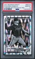2021 Bowman Draft Spencer Schwellenbach 1st Chrome Black White RayWave PSA 10