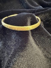 HFB Vintage Children  s Bracelet 1/20 10KGF 2  Hinged Etched Bangle