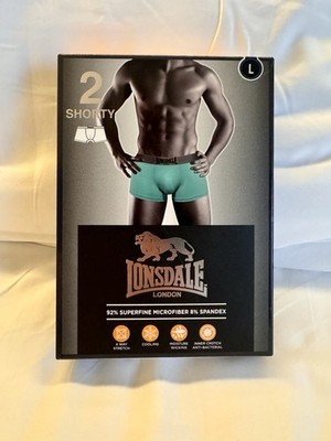 Lonsdale Men s Superfine Microfibre Boxer Briefs. Silky Feel. 2 Pack. New.
