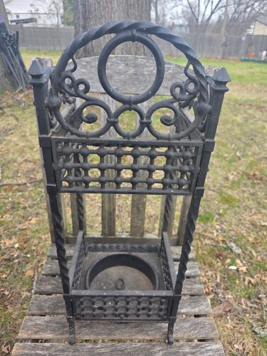 Antique Bradley & Hubbard Cast Iron Cane Umbrella Stand Victorian Decor