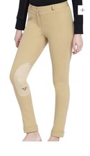 Tuff Rider Knee Patch Breeches Jodhpurs Sz 30 Women Tan Cotton Stretch Q2-3