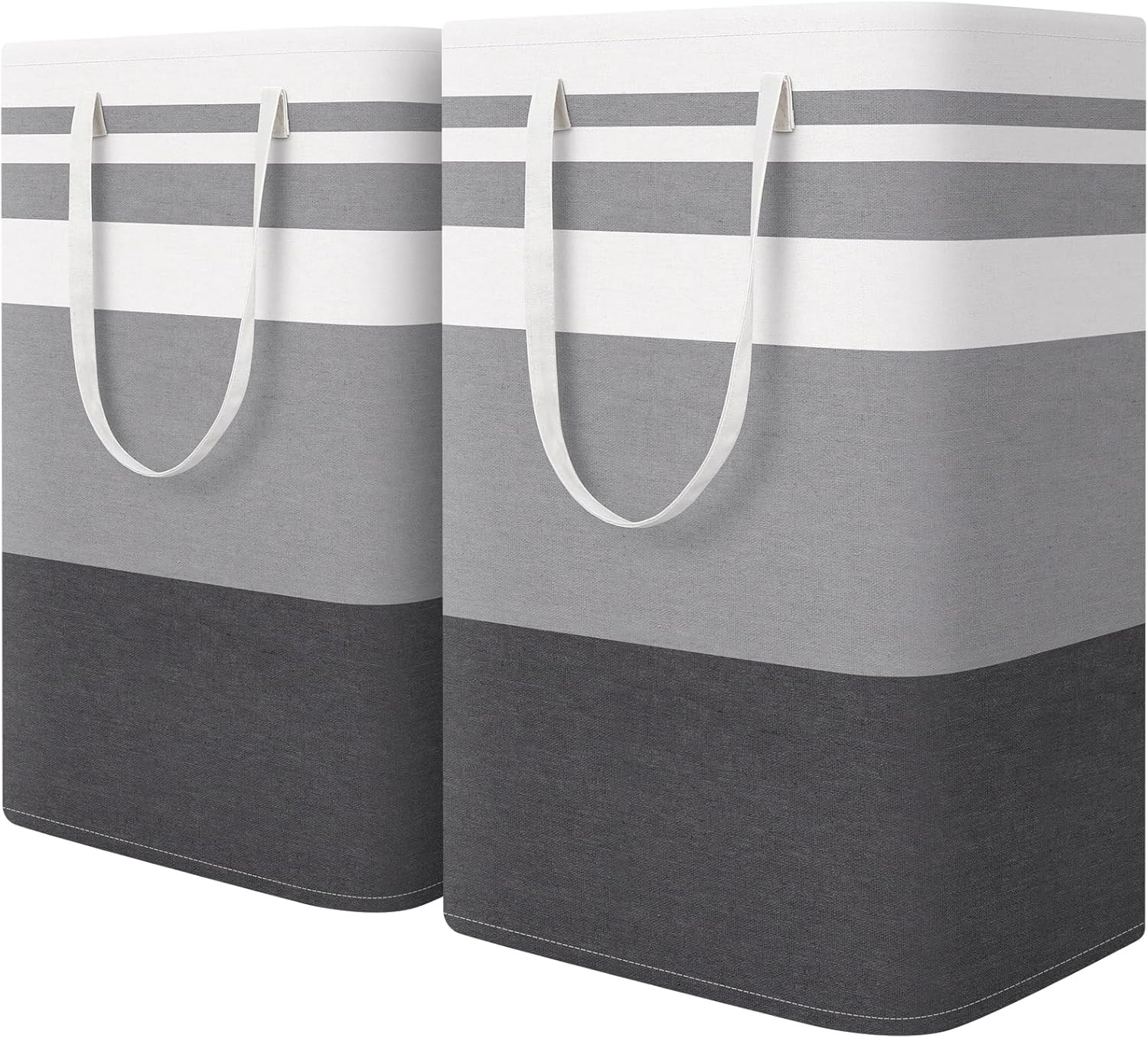 Large 75L Waterproof Laundry Basket 2-Pack in Gradient Grey by HomeHacks