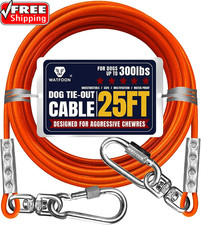 Tie Out Cable for Dogs up to 300Lbs,25Ft Extra Strong 1000Lbs Break Strength Tie