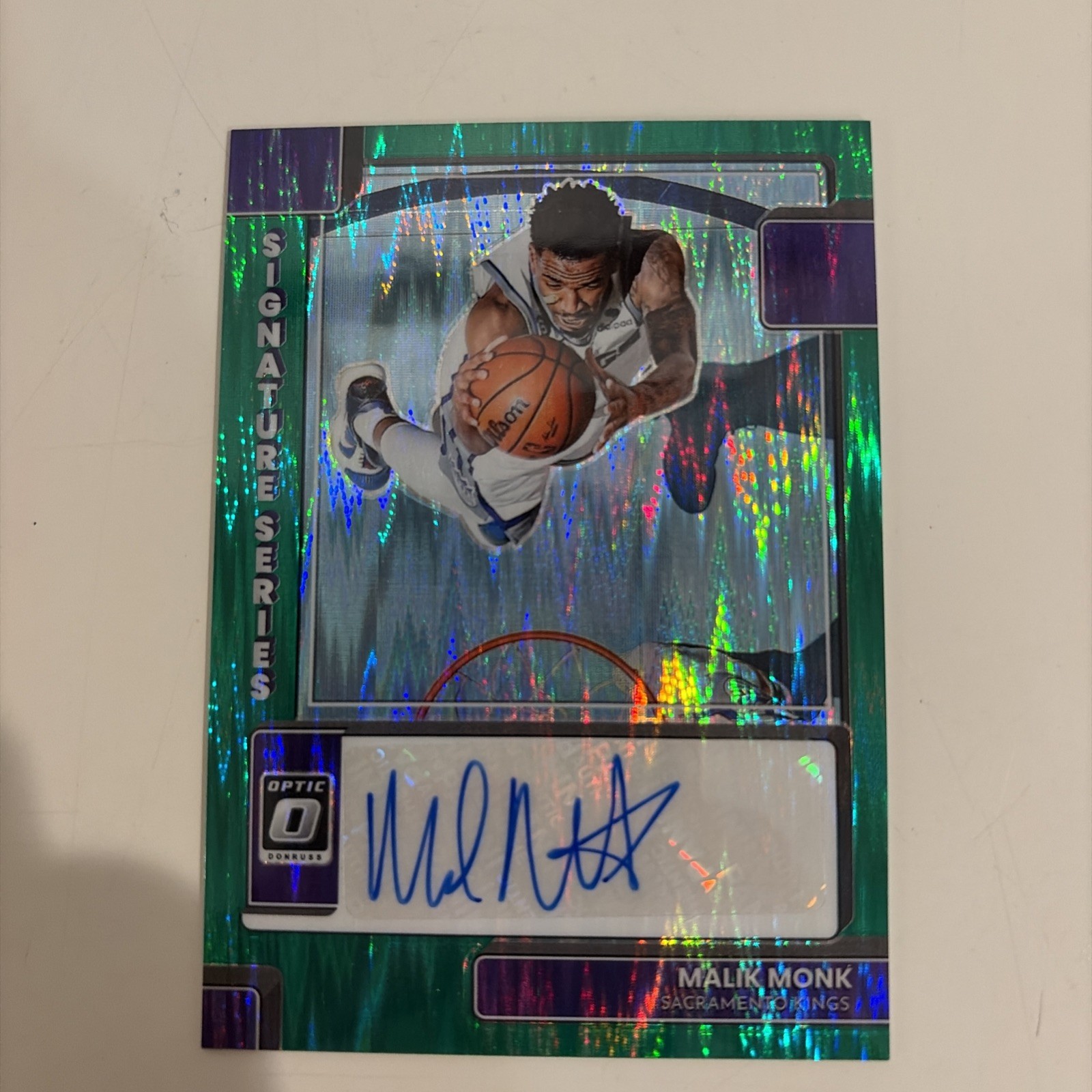 2022-23 Panini Donruss Optic Malik Monk Green Signatures Auto #SS-MKM