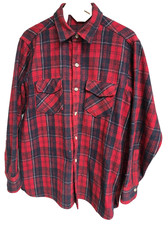 Vintage Woolrich Flannel Shirt Jacket Mens Large Red Plaid Wool Made USA 90s