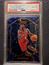 2020 Panini Select Tyrese Maxey Blue Disco /25 RC PSA 10