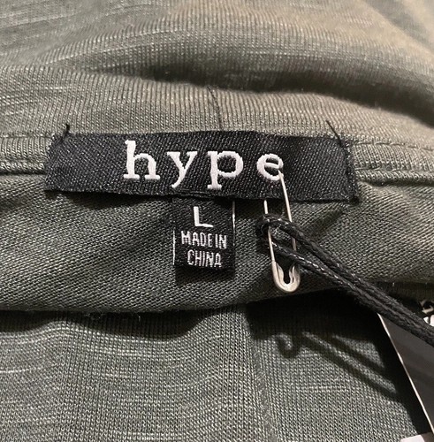 Hype grau U-Ausschnitt Langarm Bündchen Saum Top Bluse Größe L - Bild 4 von 5