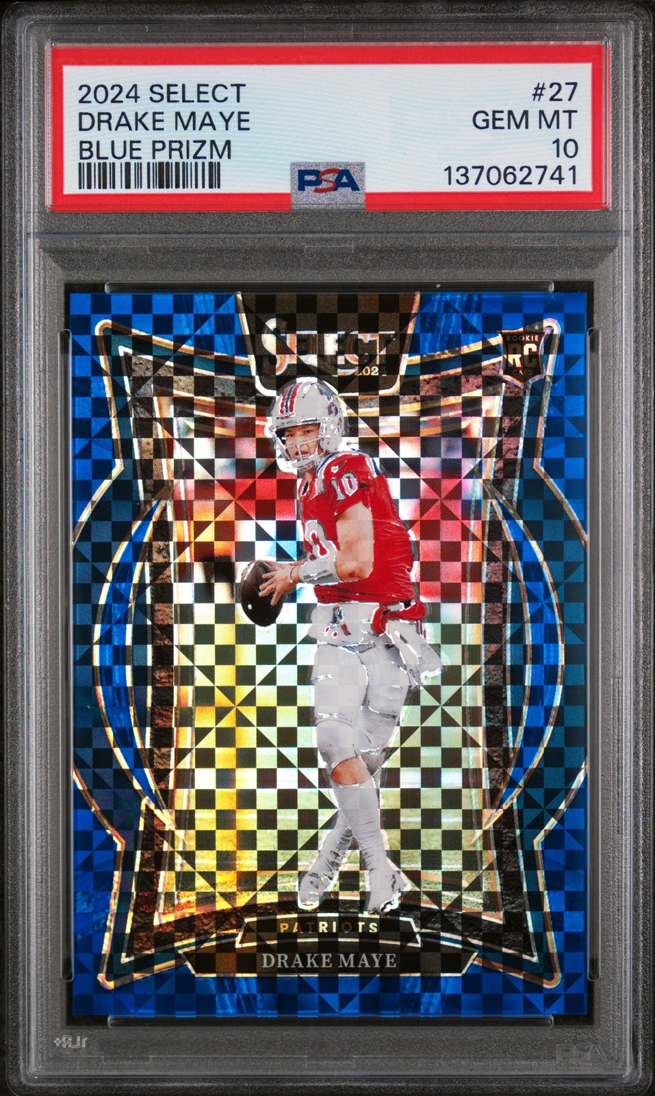 2024 PANINI SELECT BLUE PRIZM #27 DRAKE MAYE ROOKIE RC 146/249 PSA 10