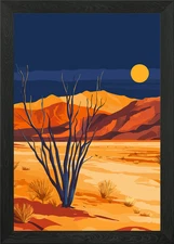 Death Valley Desert Night Landscape Framed Wall Art Poster Canvas Print Picture
