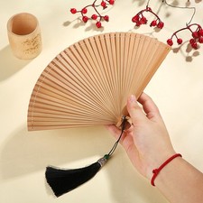 Bamboo Foldable Folding Fan Cloth Hand Held Chinese Style Dance Party Favor Gift