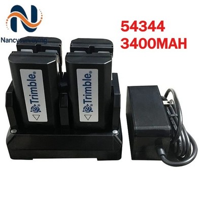 4pcs 3400mah 54344 Batteries & Charger Compatible for Trimble 5700 5800 R8 R7 R6