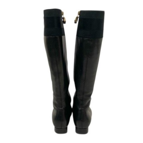 GUCCI Women's Long Square Toe Leather Boots Size:36/JP:23 Black 141191K Authen thumbnail 3