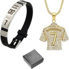 3PCS Football Stuff, Gifts for Boys, Boys Necklace Kids gold 