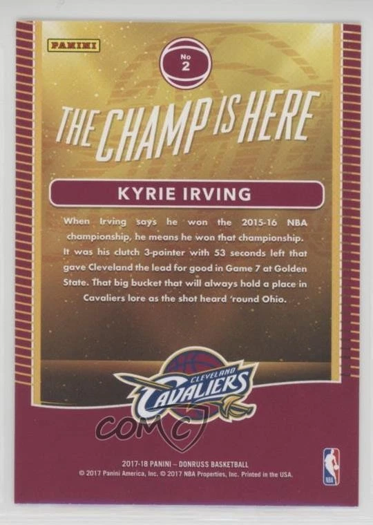 2017-18 Panini Donruss The Champ is Here Kyrie Irving #2 - Image 2 of 2