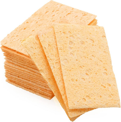 20 Pcs Yellow Replacement Soldering Sponge, 50Mm X 35Mm Rectangle Solder Tip