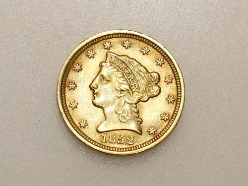1852 $2.50 LIBERTY HEAD QUARTER EAGLE GOLD COIN