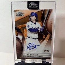James Outman 2025 Topps Chrome Black Orange Auto /25 Los Angeles Dodgers
