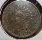 1904 Indian Head Penny Cent Partial Liberty