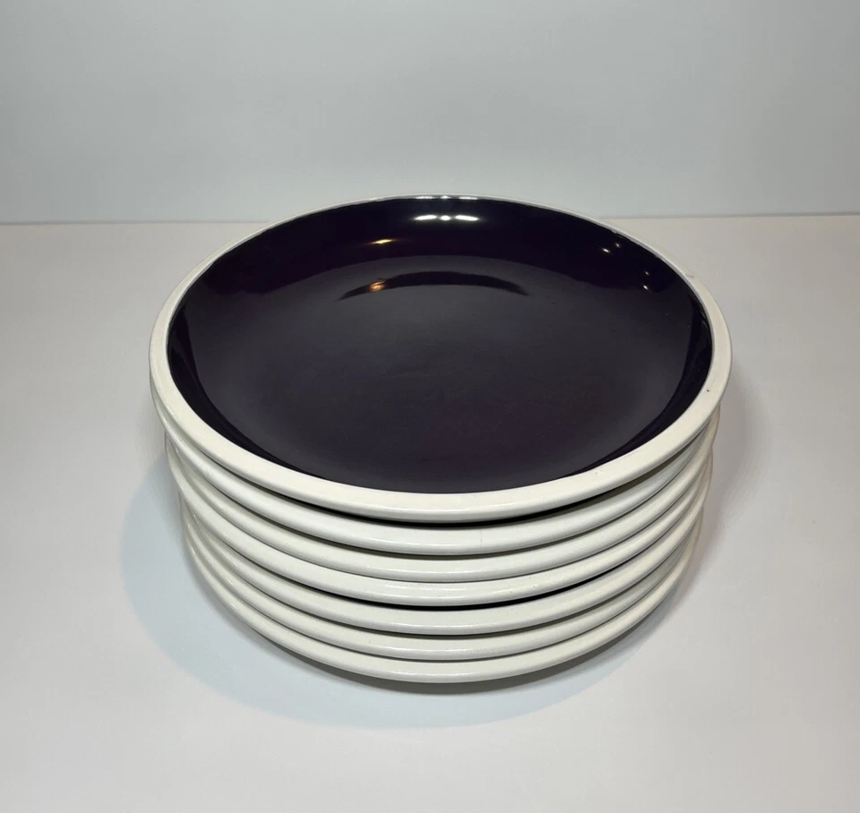 Rachael Ray - RISE - Purple & White - 9” Salad Dessert Plates - Set of 7 - Image 4 of 4