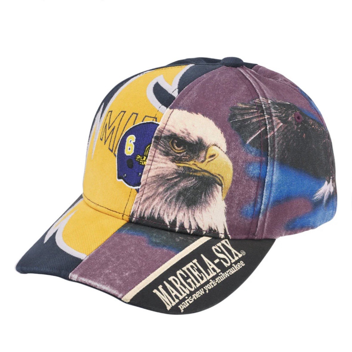 Supreme X MM6 Maison Margiela Split 6 Panel Hat Cap Blue Yellow