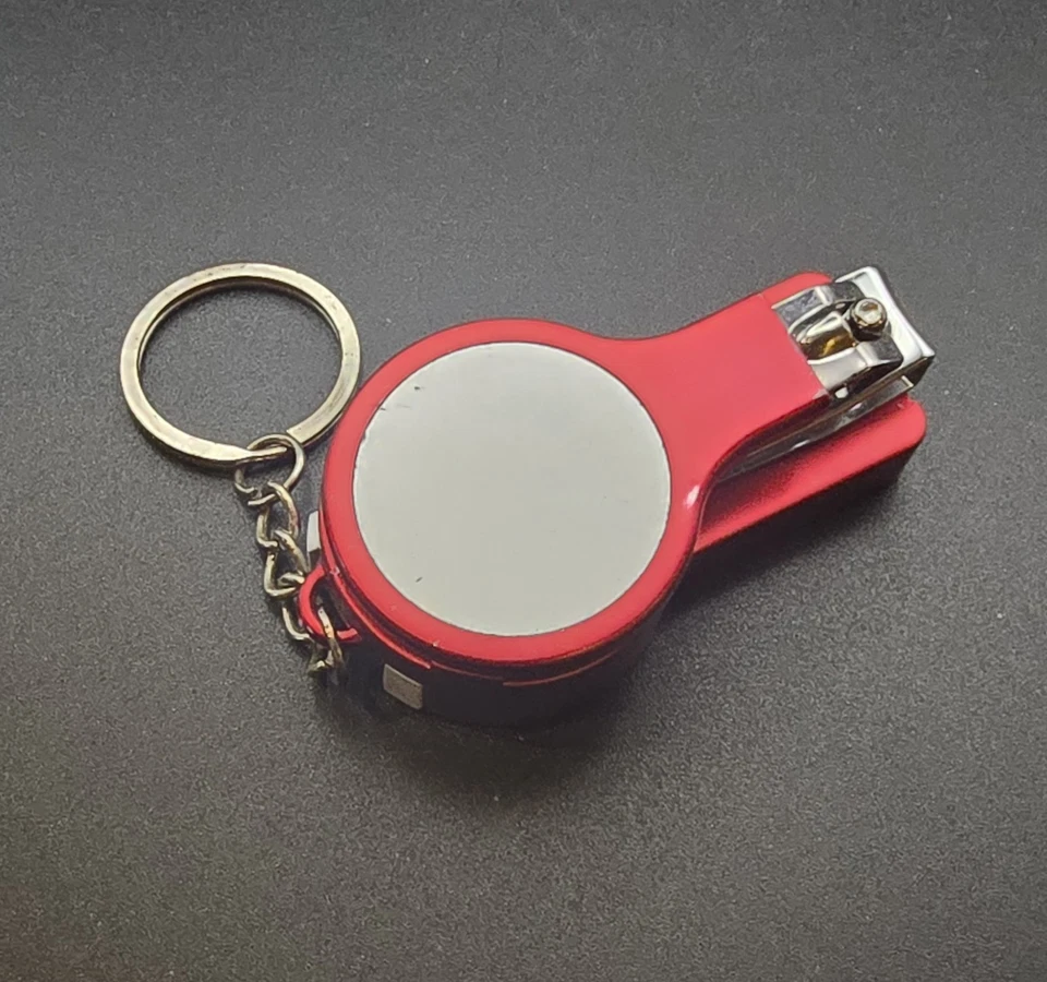 Rare VTG Retro Red Multi-Tool Keychain Pen, Mirror, Nail Clipper & File, Ear Pic - Image 4 of 4