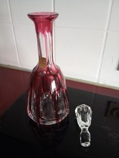 Nachtmann Bleikristall Karaffe TRAUBE - rubin Überfangglas Schliff 