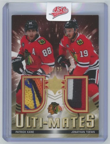 2021-22 Upper Deck Ultimate Ulti-Mates Patches Kane /  Toews Jsy # 19/35