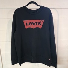 Levi's Black Sweatshirt Pullover Crew Neck Graphic Logo Menswear