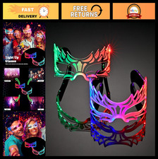 LED Light-Up Glasses for Parties, Kids Adults - Masquerade, Rave Costume Acc