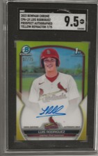 2023 BOWMAN CHJROME PROSPECT YELLOW 7/75, LUIS RODRIGUEZ, RC STL, SGC 9.5