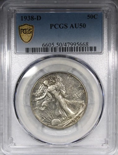 1938-D Walking Liberty Half Dollar PCGS AU50 Circulated Key Date 50C