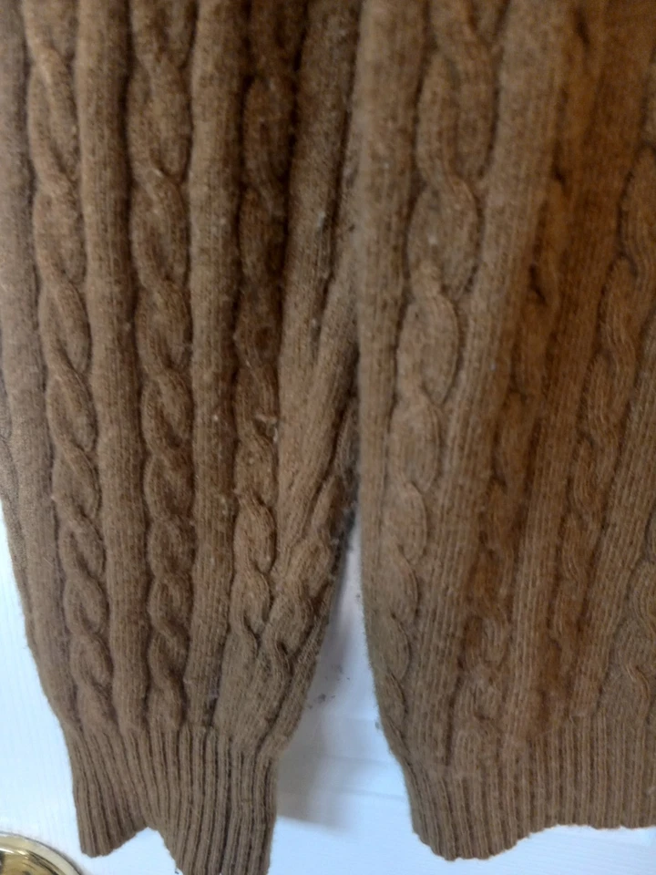 Suéter informal de cachemir de nailon de lana tejido marrón para mujer J, CREW carrera diaria M Foto 4 de 4