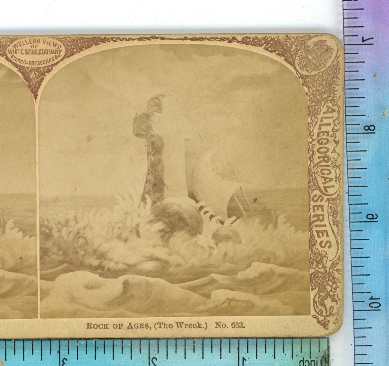 Rock of Ages The Wreck F.G. Weller Early Genre Stereoview