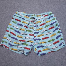 MC2 Saint Barth Swim Shorts Mens XL Blue Car Print Mesh Lined Trunks Drawstring