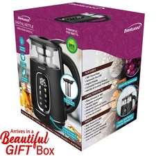 Brentwood 1,100-Watt 1.7-L Cordless Digital Glass Electric Kettle with Tea...