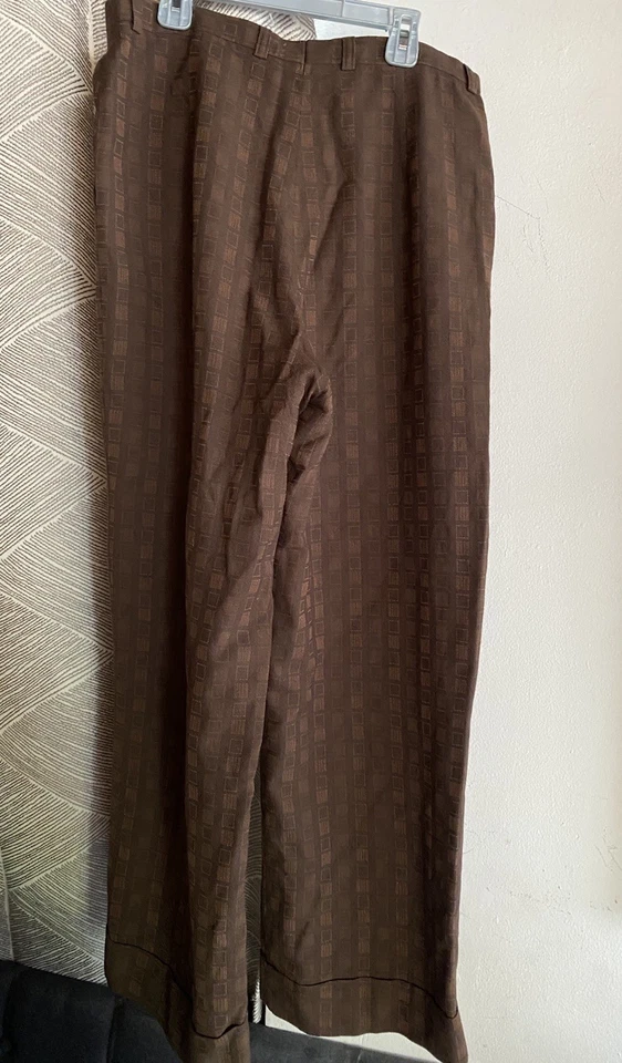 Pantalones de lana vintage Escada marrón para mujer talla 42 US L Foto 2 de 4