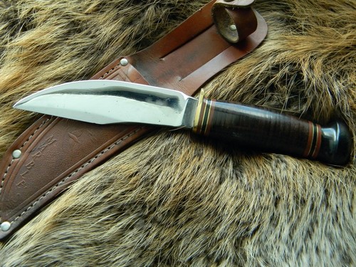 Gorgeous, Marbles Arms "woodcraft" pattern hunting knife, original sheath - Picture 5 of 9