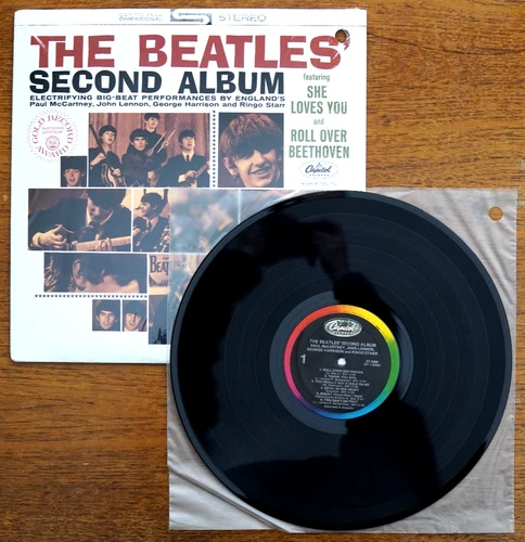 The Beatles SECOND ALBUM - Capitol Rainbow ST 2080 - Vintage In SHRINK - Mint!