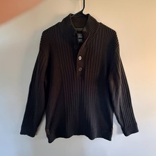 Eddie Bauer Sport Sho Wool 14 Zip Pullover Sweater Brown Men's Size XL