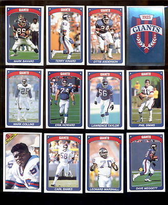 1990 N Y Giants Sticker Set LAWRENCE TAYLOR PHIL SIMMS MARK BAVARO CARL BANKS
