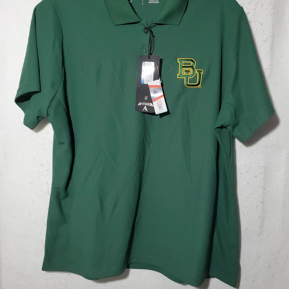 Baylor University Polo Shirt Women's XL Green NCAA BU Bears Antigua Short Sleeve - Image 3 of 4