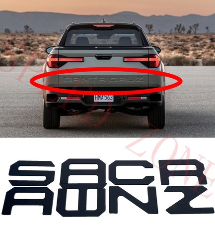 BLACK matte raised letters fit HYUNDAI SANTA CRUZ 2022 23 tailgate insert - Foto 2 di 9