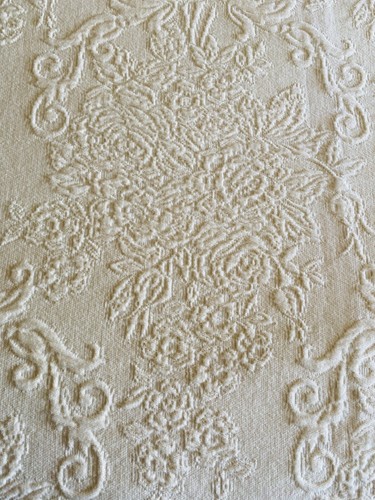 Matching JC Penney Home Collection Cream Twin Bedspread Coverlets Matelasse